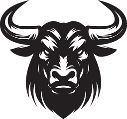 Haunted bull black and white vector