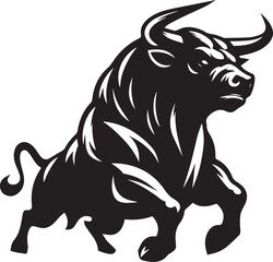 Haunted bull black and white vector