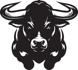 Haunted bull black and white vector
