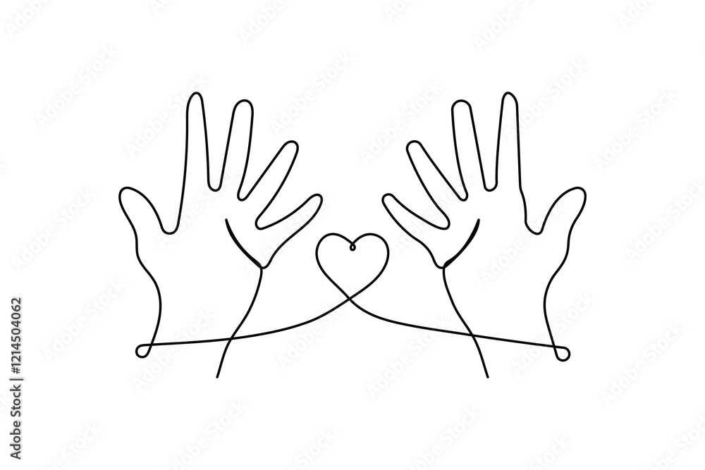 Poster continuous one line hand drawing of minimalist outline vector design