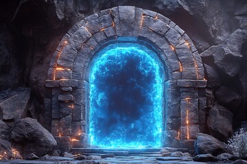 Fototapeta premium Mystical Portal in Ancient Stone Archway