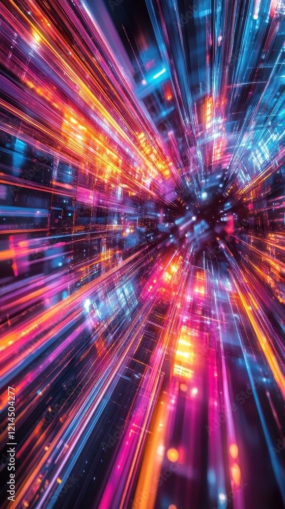 Aufkleber colorful abstract background with dynamic lines and glowing lights in a vibrant design