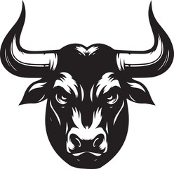 Fototapeta premium Haunted bull black and white vector