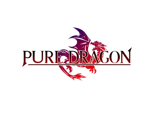 fantasy dark pure dragon logo in japan rpg game style or jrpg