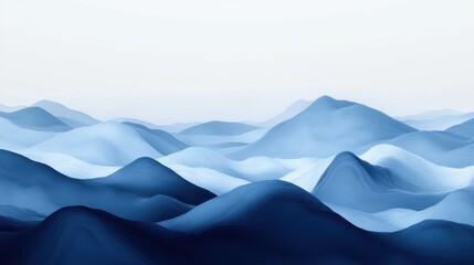 Fototapeta premium Gentle Gradient Tones Over Mountain Peaks at Sunrise 
