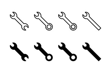 wrench icon vector isolated on white background. Wrench vector icon. Spanner symbol