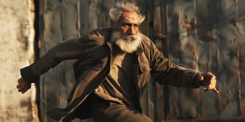 An Elderly Man's Determination