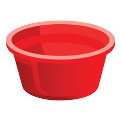 Illustration of Red plastic basin isolated on white
