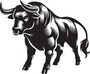 Haunted bull black and white vector