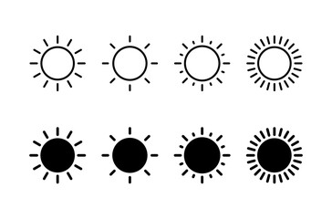 Sun icon vector isolated on white background. Sun vector icon