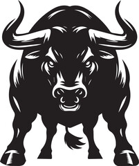 Haunted bull black and white vector