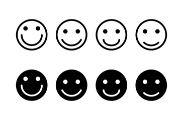 Smile icon vector isolated on white background. Smile vector icon. Emoticon Icon vector. Emoji