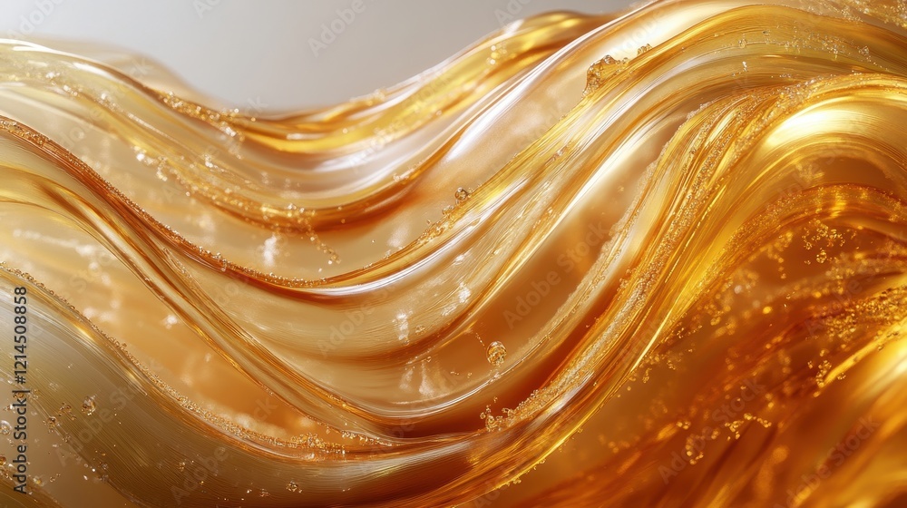 Poster close up of gold and white wave pattern on a surface with textured details and reflections