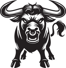 Haunted bull black and white vector