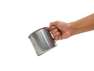 Hand holding a cup