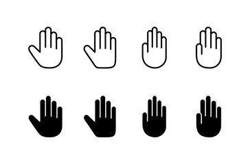 Hand icon vector isolated on white background. Hand gesture. hand stop