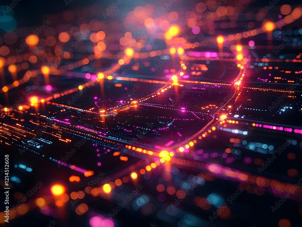 Poster glowing ai powered customer journey map optimizing touchpoints for engagement and conversion