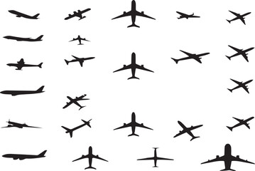 silhouettes of airplanes