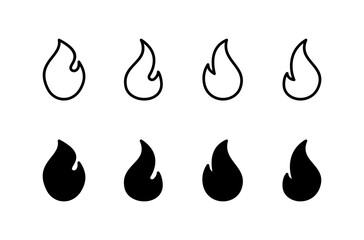 Fire icon vector isolated on white background. Fire flame icon template. Fire flames symbol vector