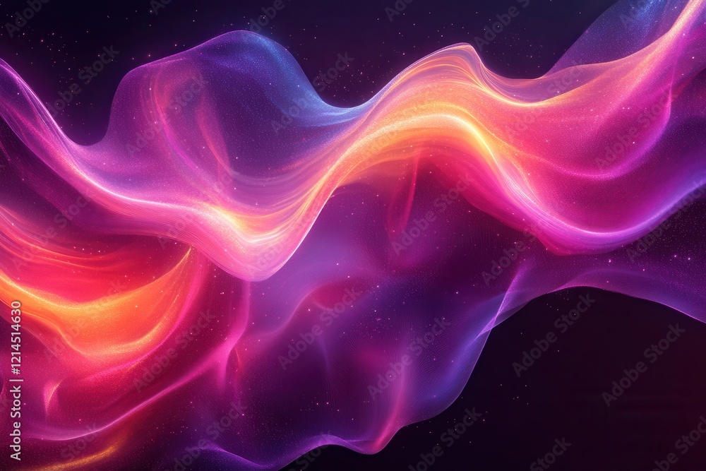 Poster colorful abstract background featuring a dynamic wave of light in vivid hues and shapes