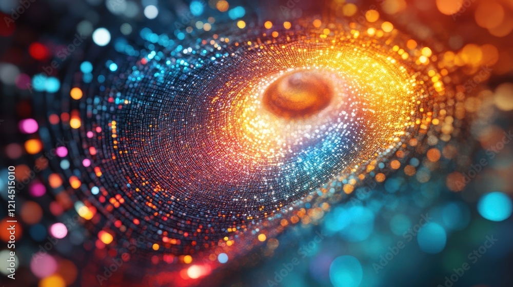 Aufkleber colorful abstract background with circular patterns and glowing lights for design or artistic use