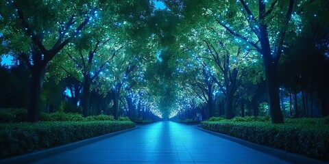 Obraz premium A quiet, misty forest under the moonlight, exuding mystery. Ideal for nature themes, storytelling, and atmospheric designs.