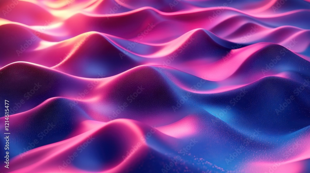 Poster close up view of a pink and blue wave texture in water creating a beautiful abstract pattern
