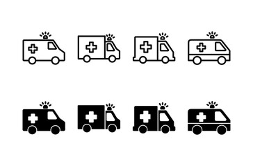 Ambulance Icon vector isolated on white background. Ambulance Icon Design. ambulance truck icon vector