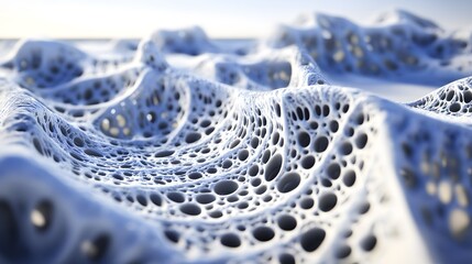 Abstract Porous Surface Texture   D Render of Cellular Structure