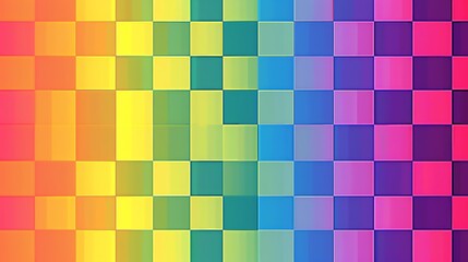 A rainbow colored checkered pattern.