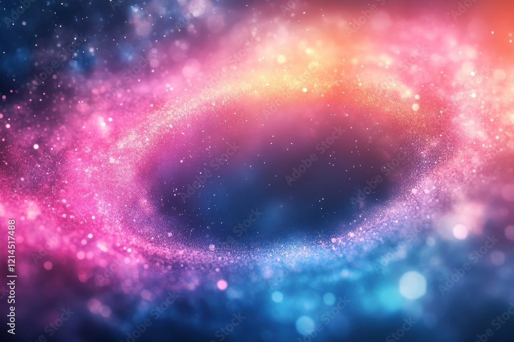 Poster abstract space background featuring colorful stars and a vibrant nebula in deep cosmic setting