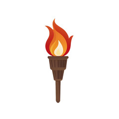 Image is a digital illustration of a torch with a simplistic and stylized design, Transparent Background