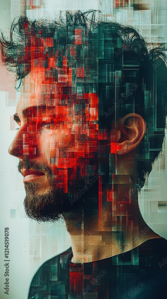 Poster man with a beard sitting in a casual setting with a relaxed expression on his face