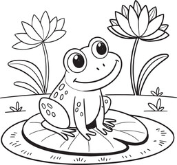 frog and flowers