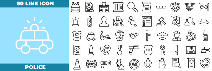 Police Line Editable Icons set © Madani Pro