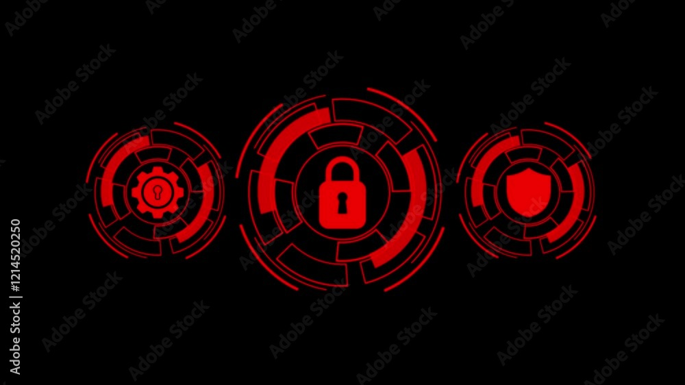 Aufkleber cyber security data protection business technology privacy concept.hacking digital data protection c