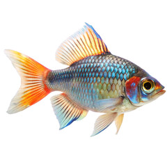 Vibrant Rainbow Shark Fish with Striking Orange and Blue Fins