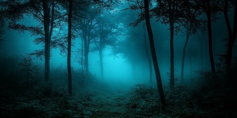 A quiet, misty forest under the moonlight, exuding mystery. Ideal for nature themes, storytelling, and atmospheric designs.