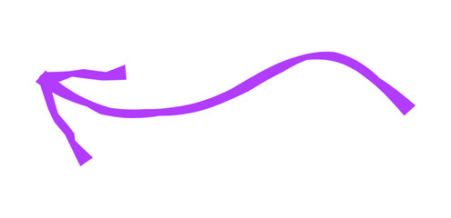 Hand drawn simple arrow drawn with wax crayon, chalk or charcoal. Uneven dry texture for underlining highlighting. Pencil drawn lines, strikethrough, grungy vector isolated on white