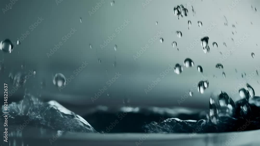 Poster two jets of water splashing into a pool create mesmerizing ripples and droplets, showcasing the beau