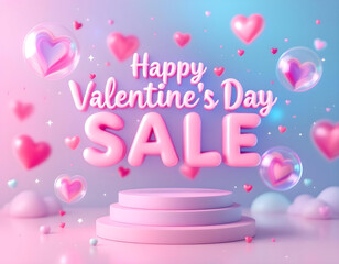 Celebración del día de san Valentín compartiendo una copa de vino y amor, plantilla de cartel de venta de pomoción