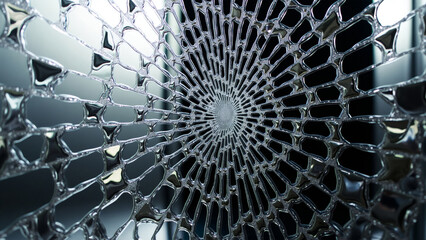 Abstract shattered broken glass home decor ornament design concept