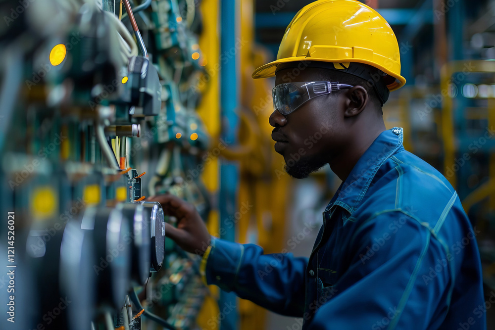Aufkleber engineer utilizing software technology in factory operations