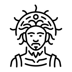 Greek god icon in linear style 