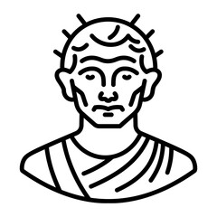 A linear style icon of roman senator 
