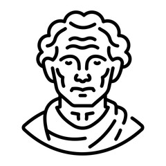 Cicero character icon in linear style 