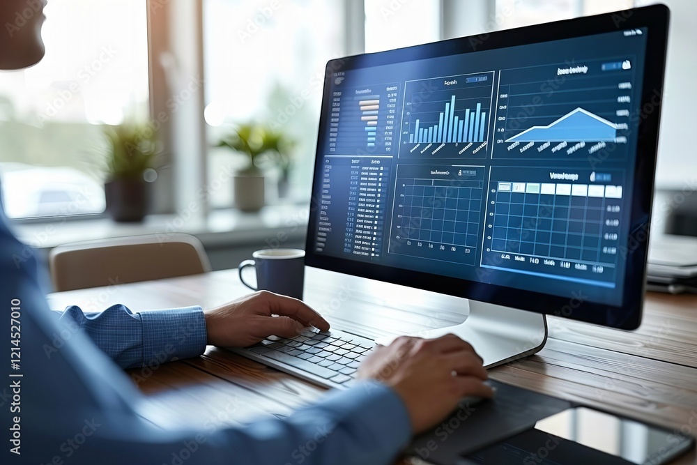 Poster data analytics dashboard and key performance indicator (kpi) business performance