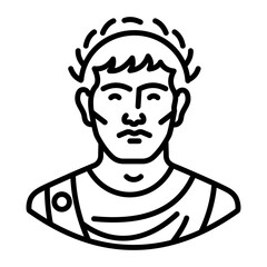 Caesar augustus icon in linear style 