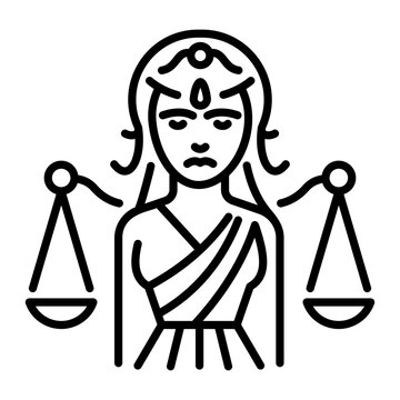 Fides goddess icon in linear style 