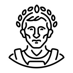 Julius caesar character icon in line style 